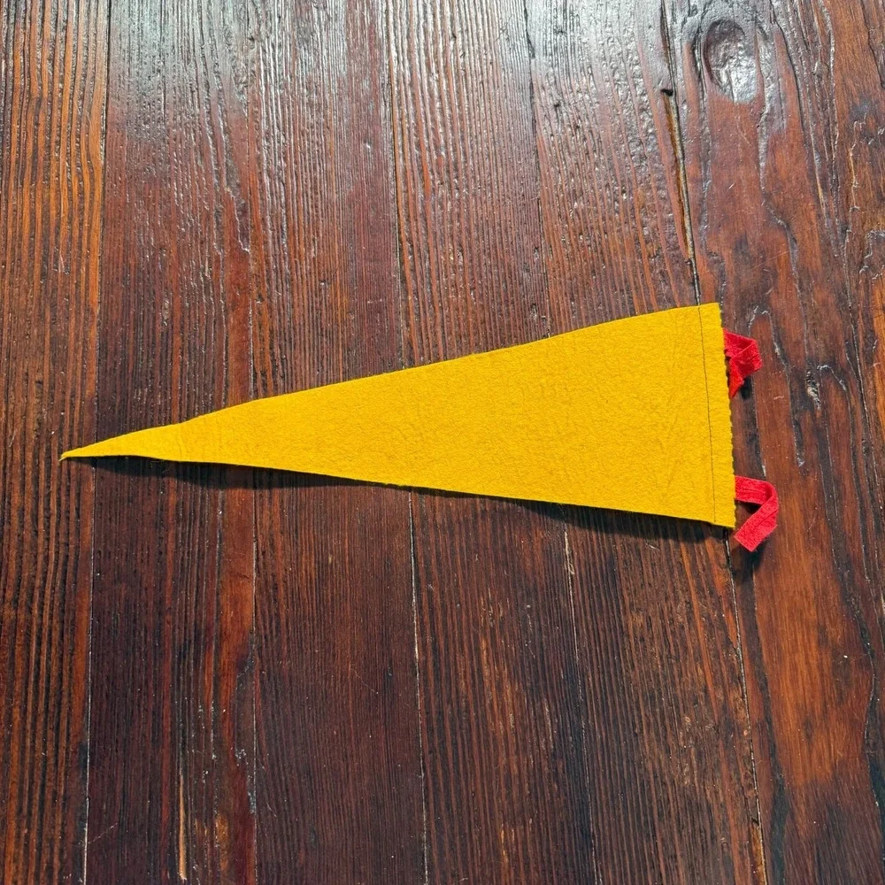 VTG 1960s North Carolina Felt Pennant‎ Yellow Map Charlotte Raleigh